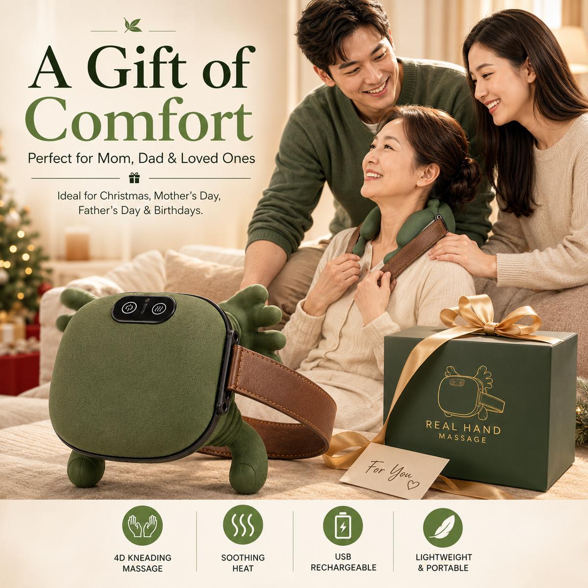 4D Bionic Hand Neck &amp; Shoulder Massager with Heat